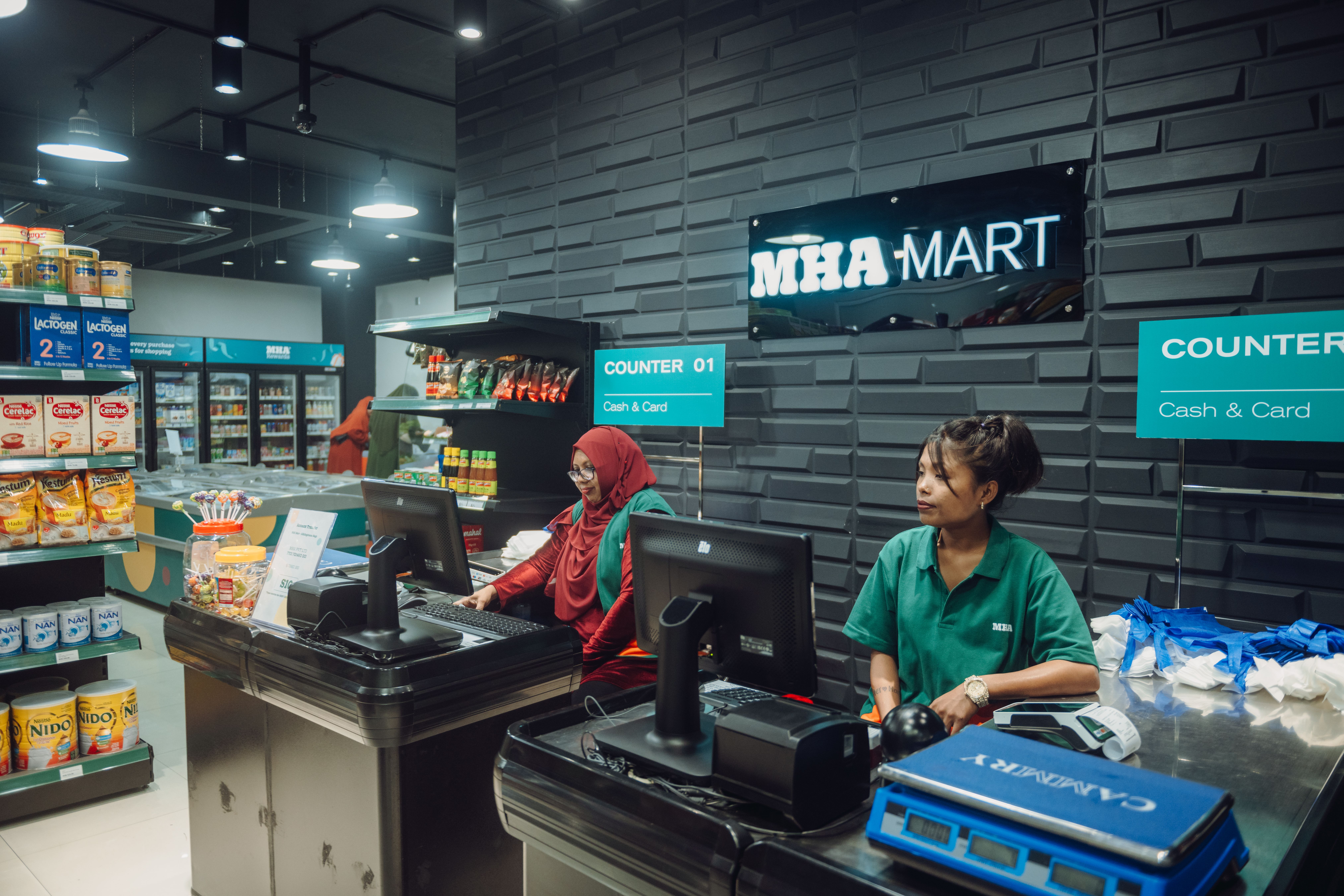 A customer shopping at an MHA store